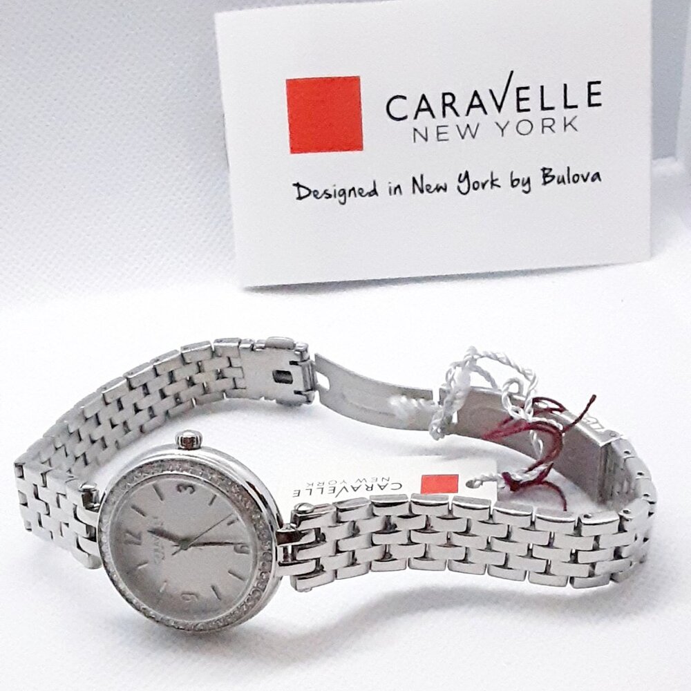 NEW With Tags Authentic Bulova Ladies Silver Tone and cz Watch - Picture 5 of 15
